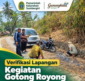 Verifikasi Lapangan Usulan Pembangunan Cor Rabat Beton Padukuhan Bendogede I melalui Kegiatan GOTRO